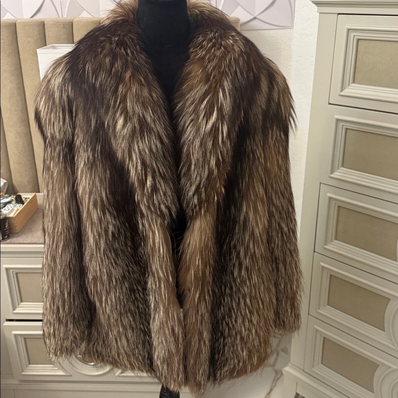 Saga fox silver fox fur coat thick pelts medium - Picture 2 of 13
